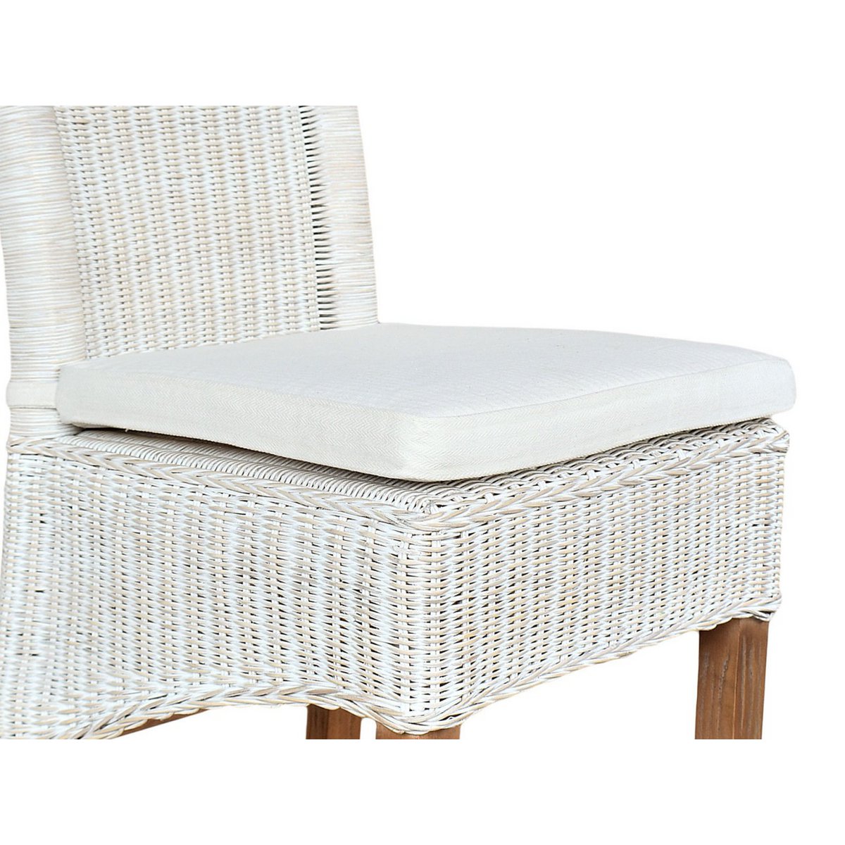 Esszimmer-Stühle Set Rattanstühle Perth 6 Stück Esstisch Stühle weiß Korbstühle nachhaltig