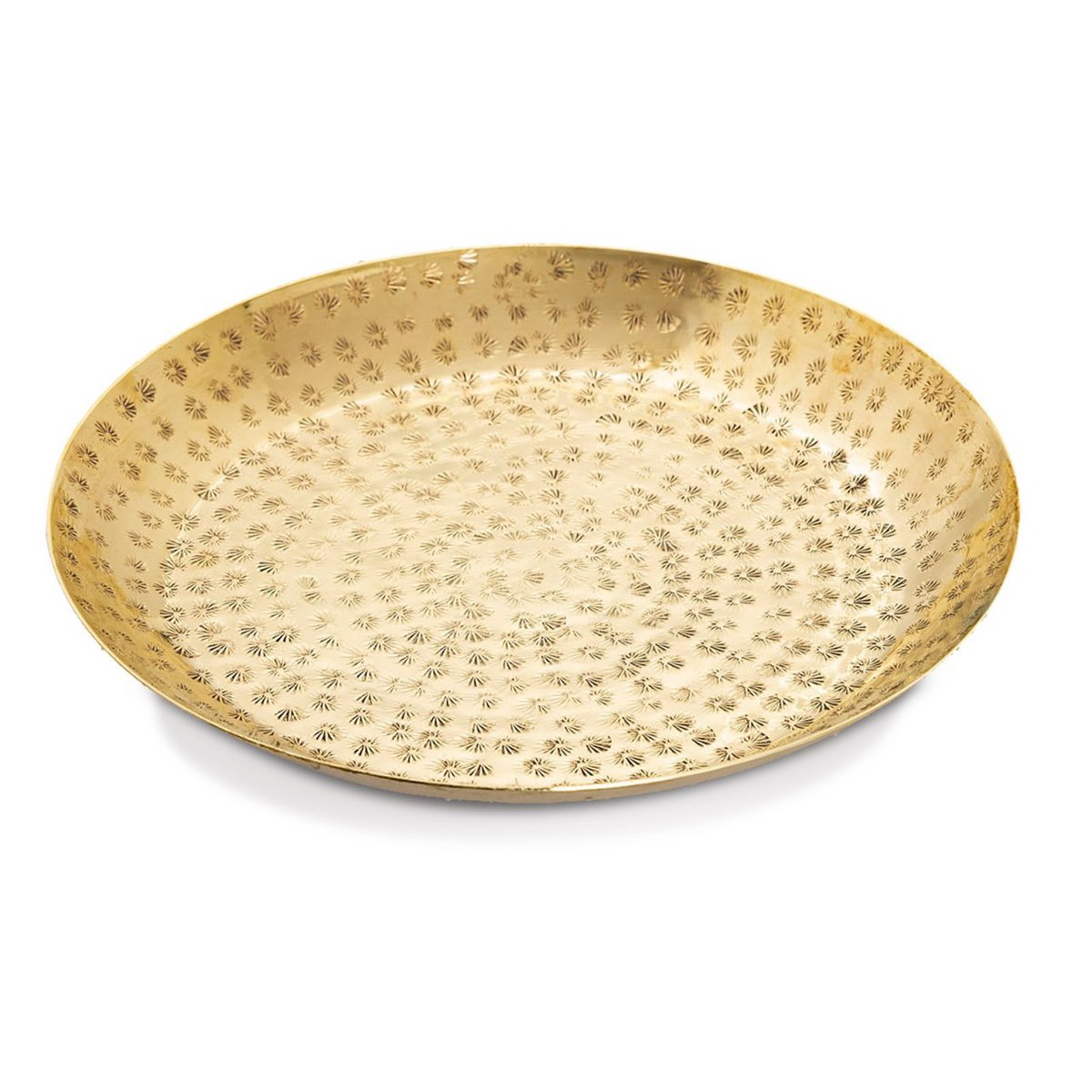 Dekotablett ø 28 cm rund gold o. silber Deko Tablett Serviertablett Metall Kerzentablett