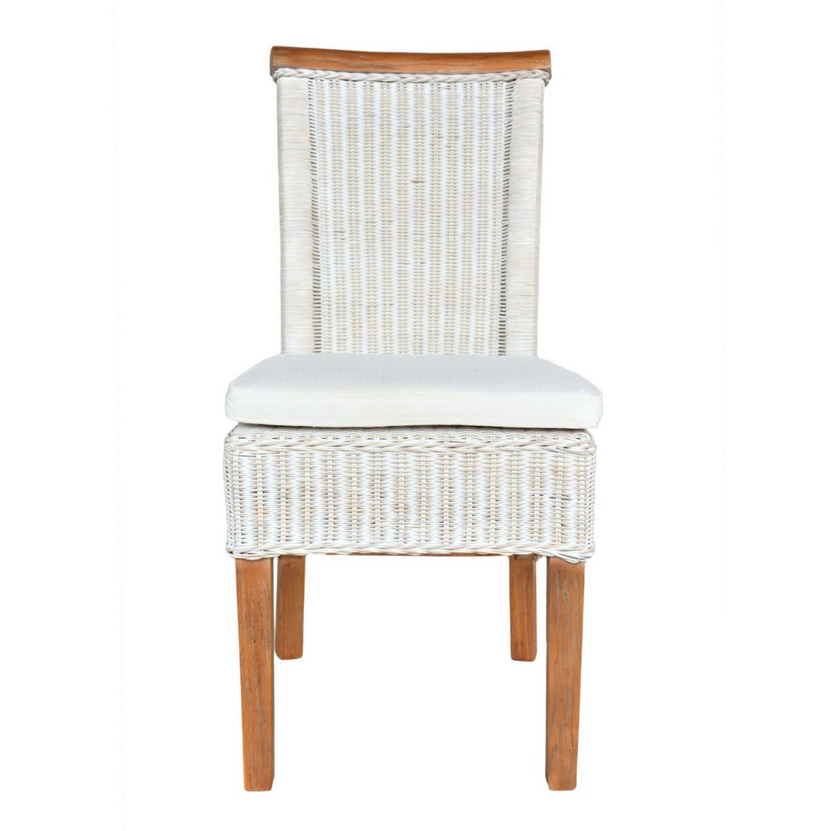 Esszimmer Stuhl Rattanstuhl Esstisch Stuhl weiß Perth Rattan natur Korbstuhl nachhaltig