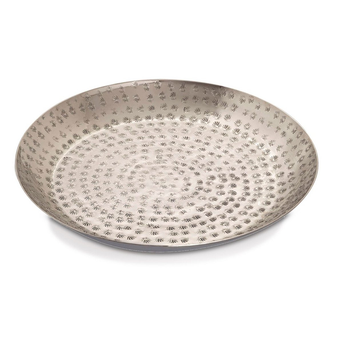 Dekotablett ø 28 cm rund gold o. silber Deko Tablett Serviertablett Metall Kerzentablett