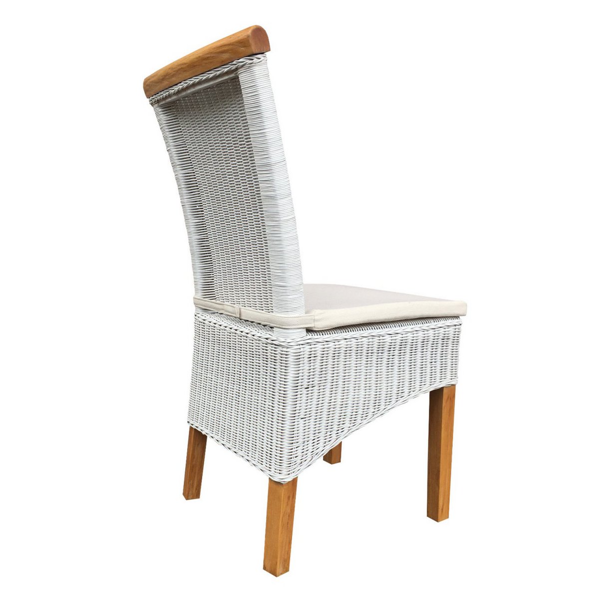 Esszimmer-Stühle Set Rattanstühle Perth 6 Stück Esstisch Stühle weiß Korbstühle nachhaltig