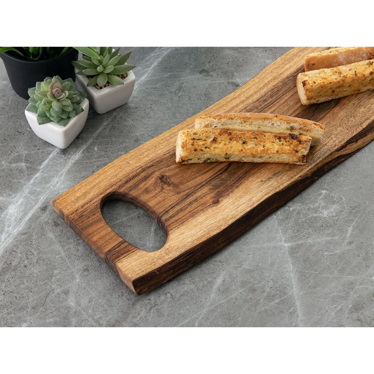 Holzbrett Servierbrett Dekotablett Thor 70x15cm Dekobrett Akazie massiv