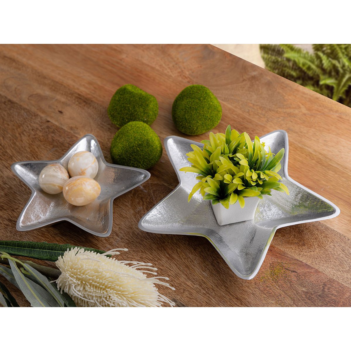 Dekoschalen Stern 12x 2er Set Masterbox Starlight gold o. silber Weihnachtsdeko Aluminium