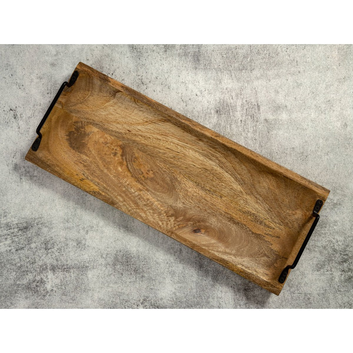 Serviertablett Holztablett Tablett Holz 50x20cm Servierbrett Deko Tablett Mangoholz massiv