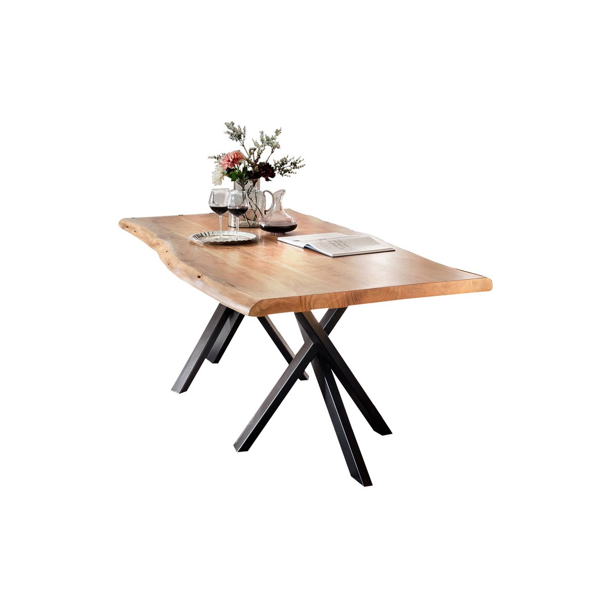 Tisch 180x90 cm, Akazie natur, 36 mm
