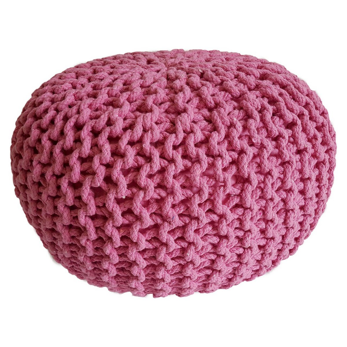 Strickhocker Pouf Ø 45 H 30 cm cm Sitzpouf Strick Bodenkissen