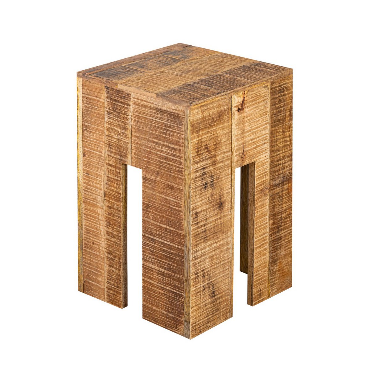 Hocker quadratisch 28 x 45 x 28 cm Blumenhocker Blumensäule Sitzhocker Beistelltisch Mangoholz