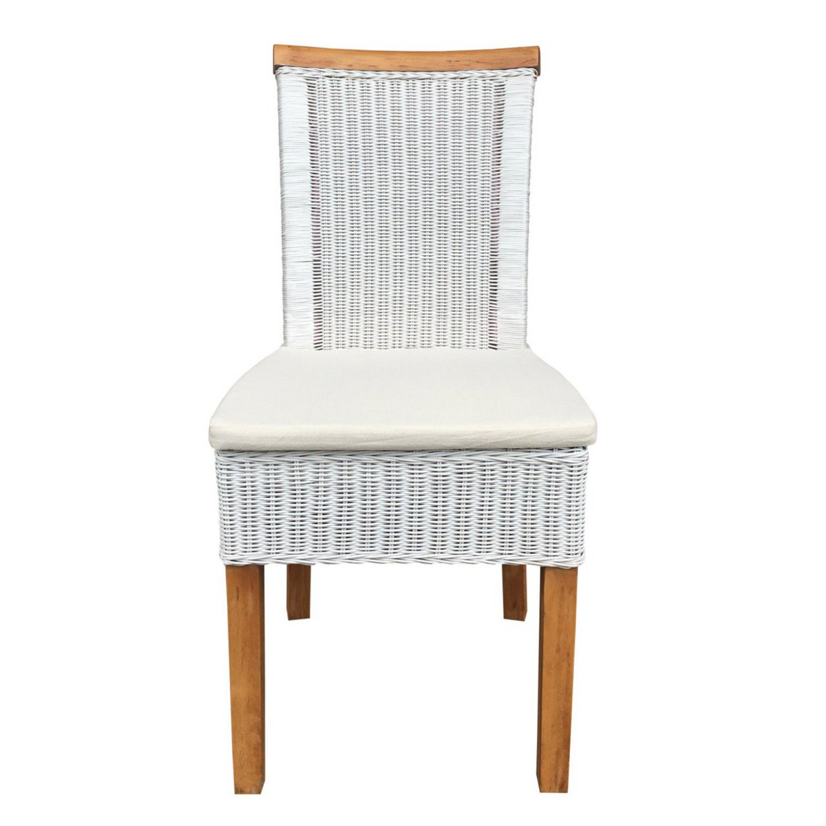 Esszimmer-Stühle Set Rattanstühle Perth 6 Stück Esstisch Stühle weiß Korbstühle nachhaltig