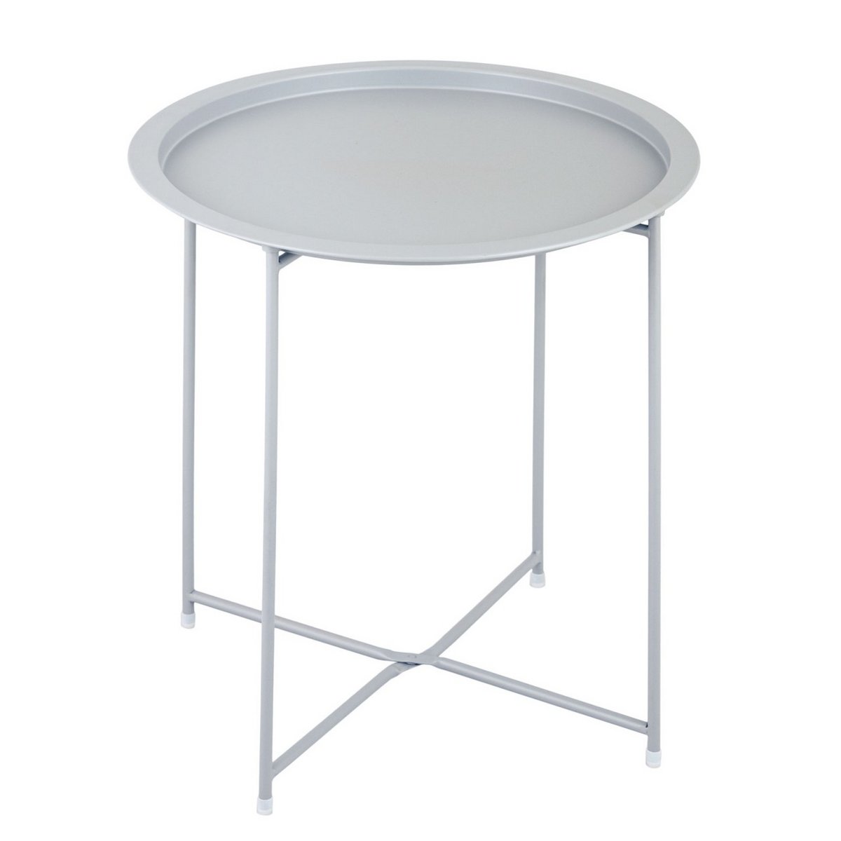 Beistelltisch Ø 47 H 51 2. Wahl Gartentisch Balkon Tisch Terassentisch rund Alberta Metall klein ver
