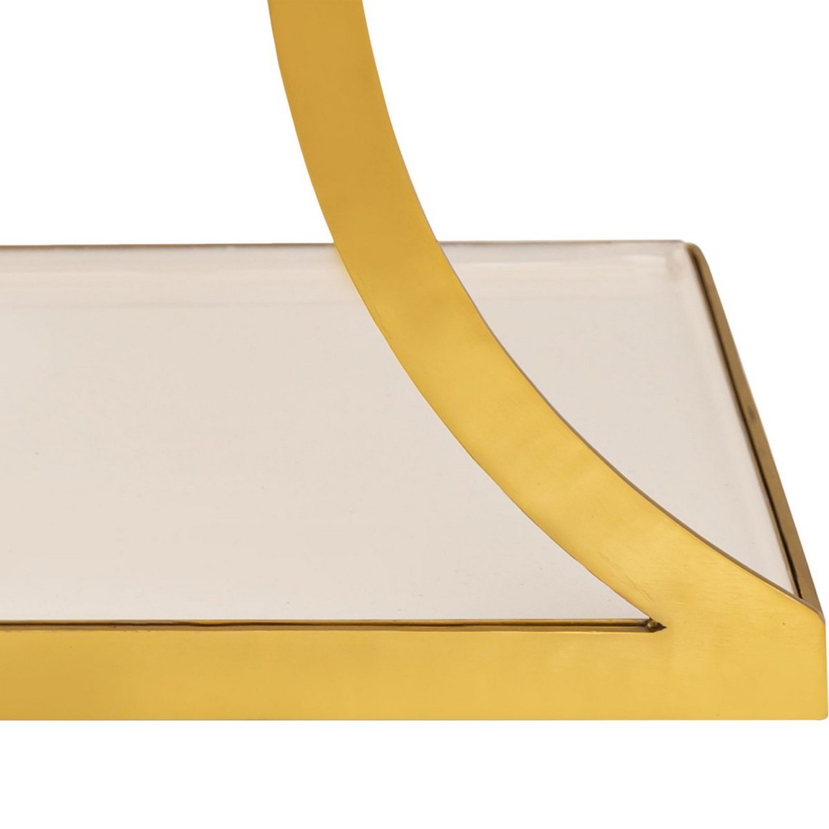 Beistelltisch weiß Dekotisch eckig 40 H 45 cm Lampentisch Sofatisch Eden Tisch Metall gold
