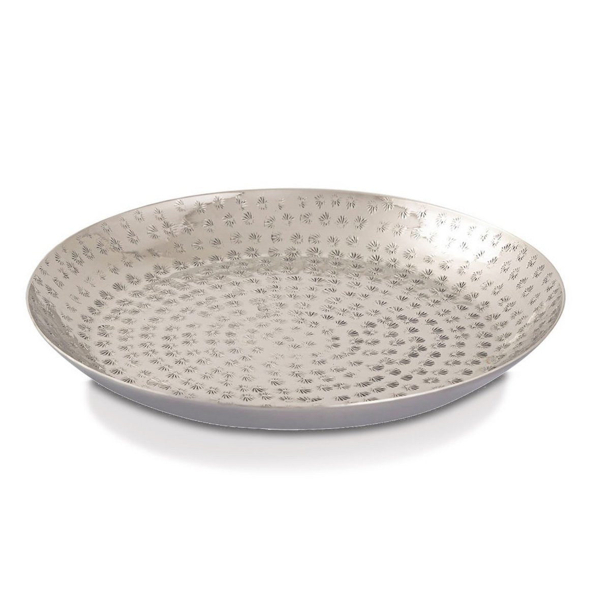 Dekotablett ø 28 cm rund gold o. silber Deko Tablett Serviertablett Metall Kerzentablett