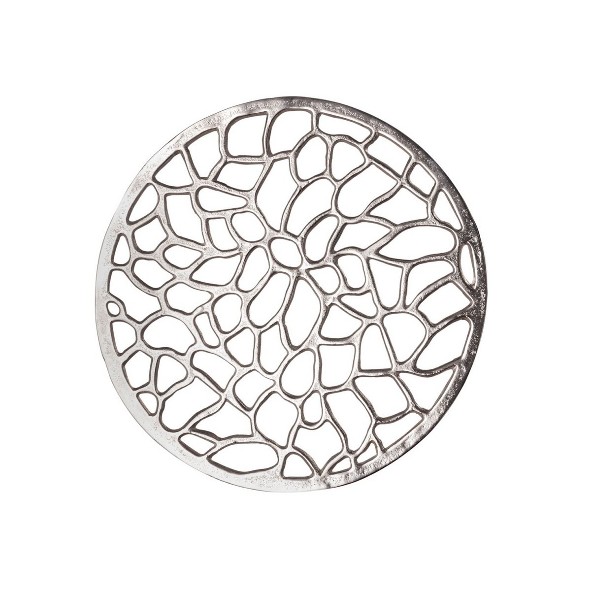 Beistelltisch Metall Dekotisch ø 40 x 46 cm rund Agadir silber o. gold Aluminium Korallen-Design
