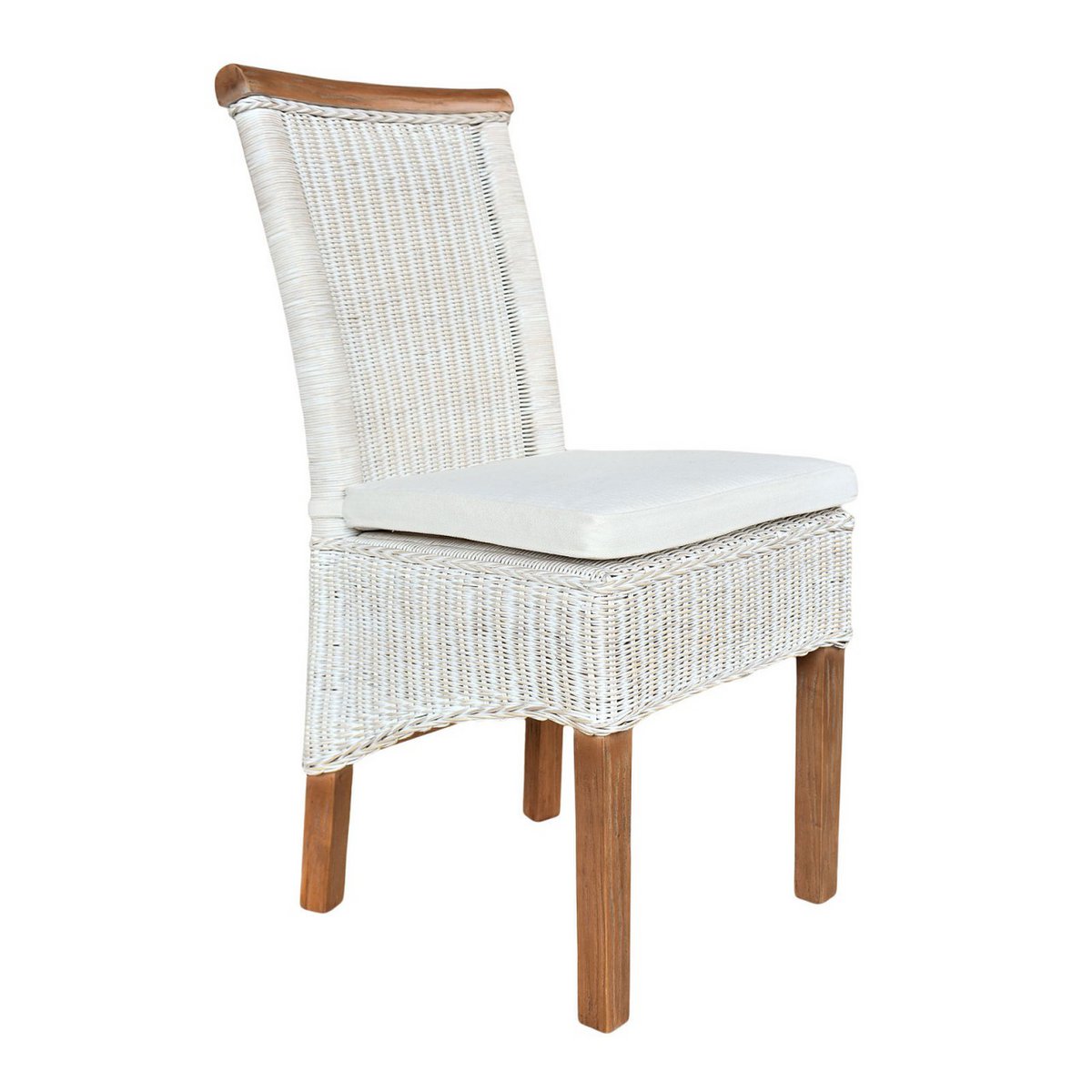 Esszimmer Stuhl Rattanstuhl Esstisch Stuhl weiß Perth Rattan natur Korbstuhl nachhaltig