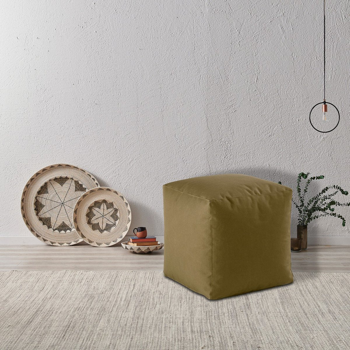 Sitzhocker Outdoorf Sitzwürfel 45x45x45cm Fußhocker Bodenkissen Garten Terrasse Bamba