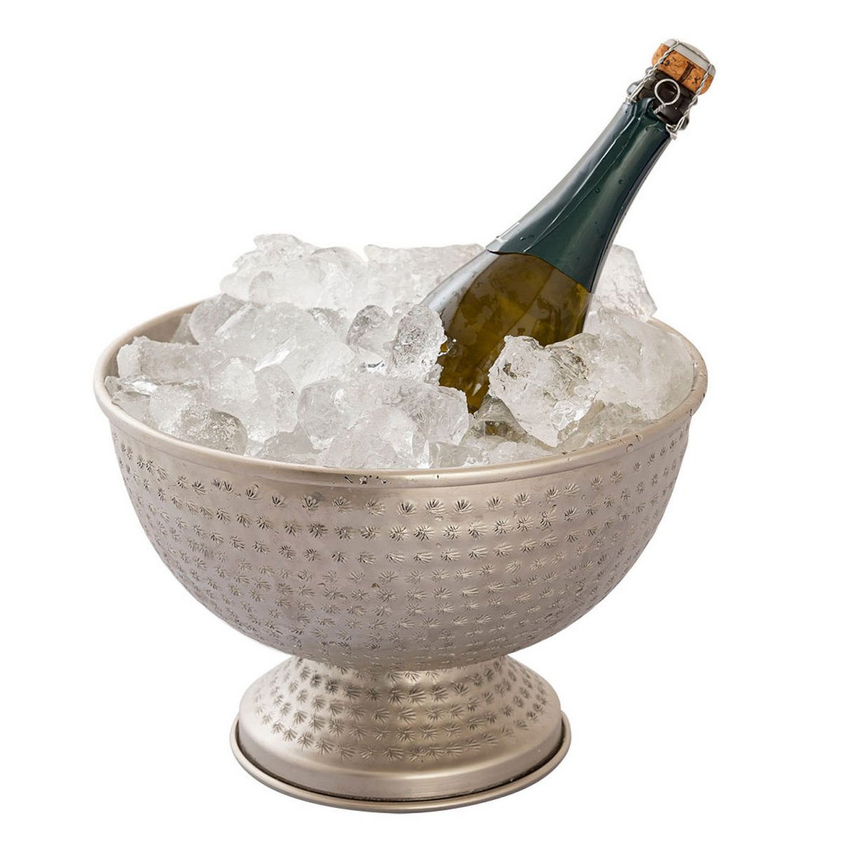 Flaschenkühler Weinkühler 4-teilig Metall ø 29 cm Sektkühler rund silber gold Eiskühler Champagner