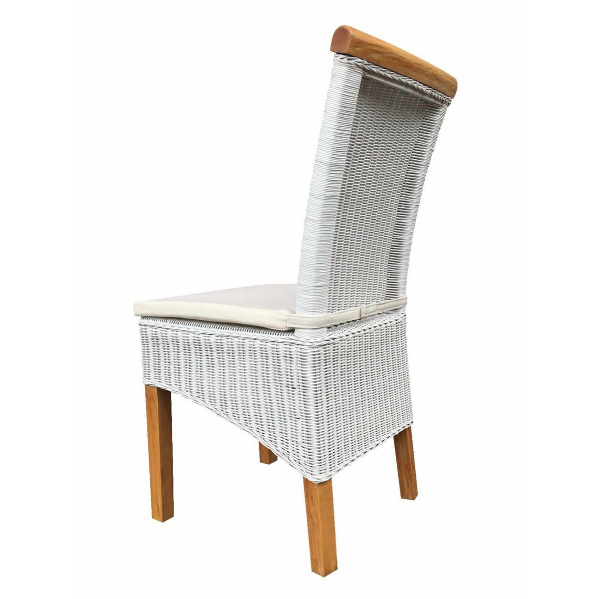 Esszimmer-Stühle Set Rattanstühle Perth 6 Stück Esstisch Stühle weiß Korbstühle nachhaltig