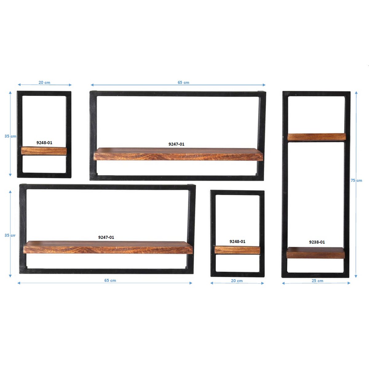 Wandregal-Set, 5-teilig