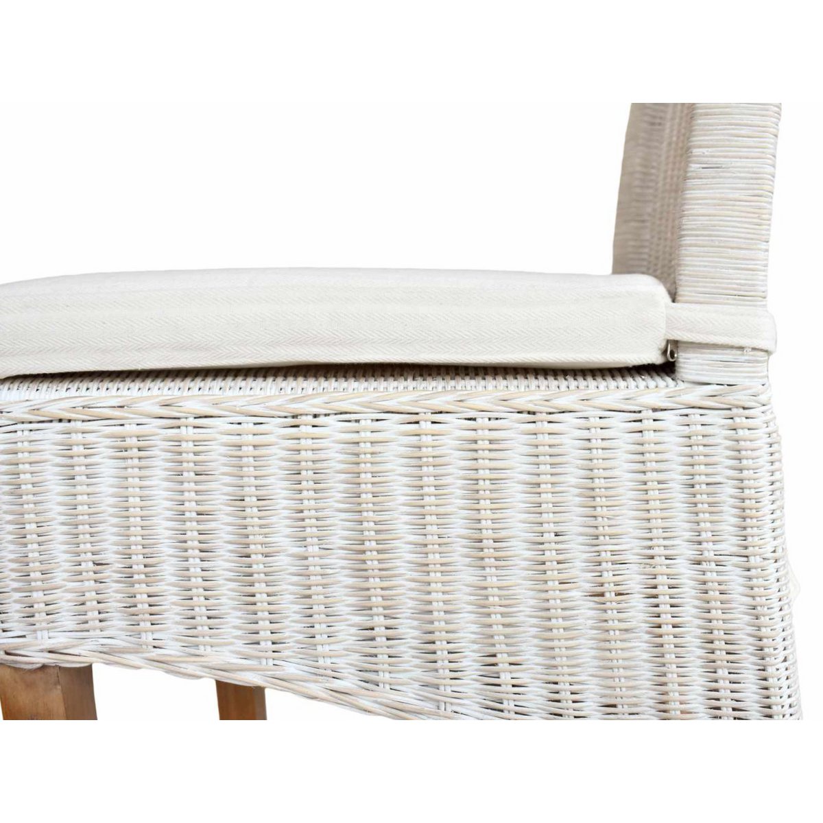 Esszimmer-Stühle Set Rattanstühle Perth 6 Stück Esstisch Stühle weiß Korbstühle nachhaltig