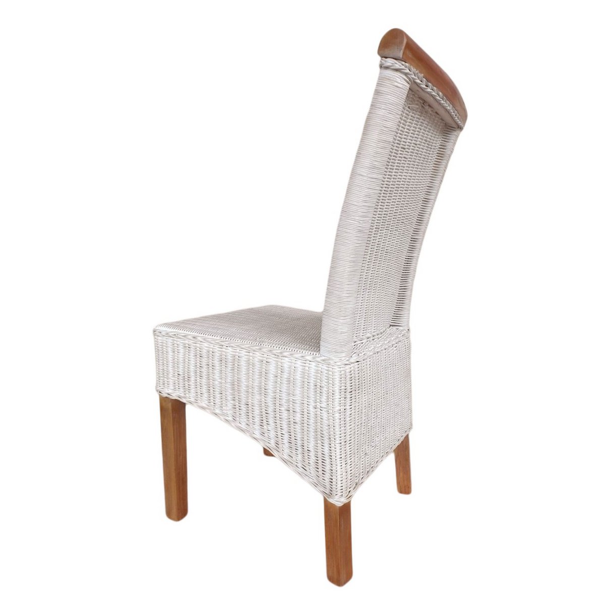 Esszimmer-Stühle Set Rattanstühle Perth 6 Stück Esstisch Stühle weiß Korbstühle nachhaltig