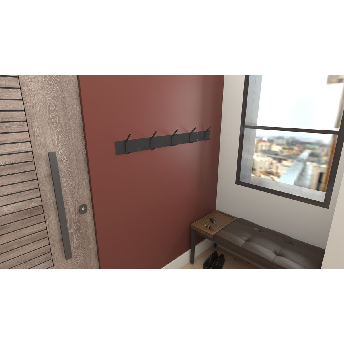 Gorillz Mystiek Five - Industrial - Wandgarderobe - Wandgarderobe - Schwarz