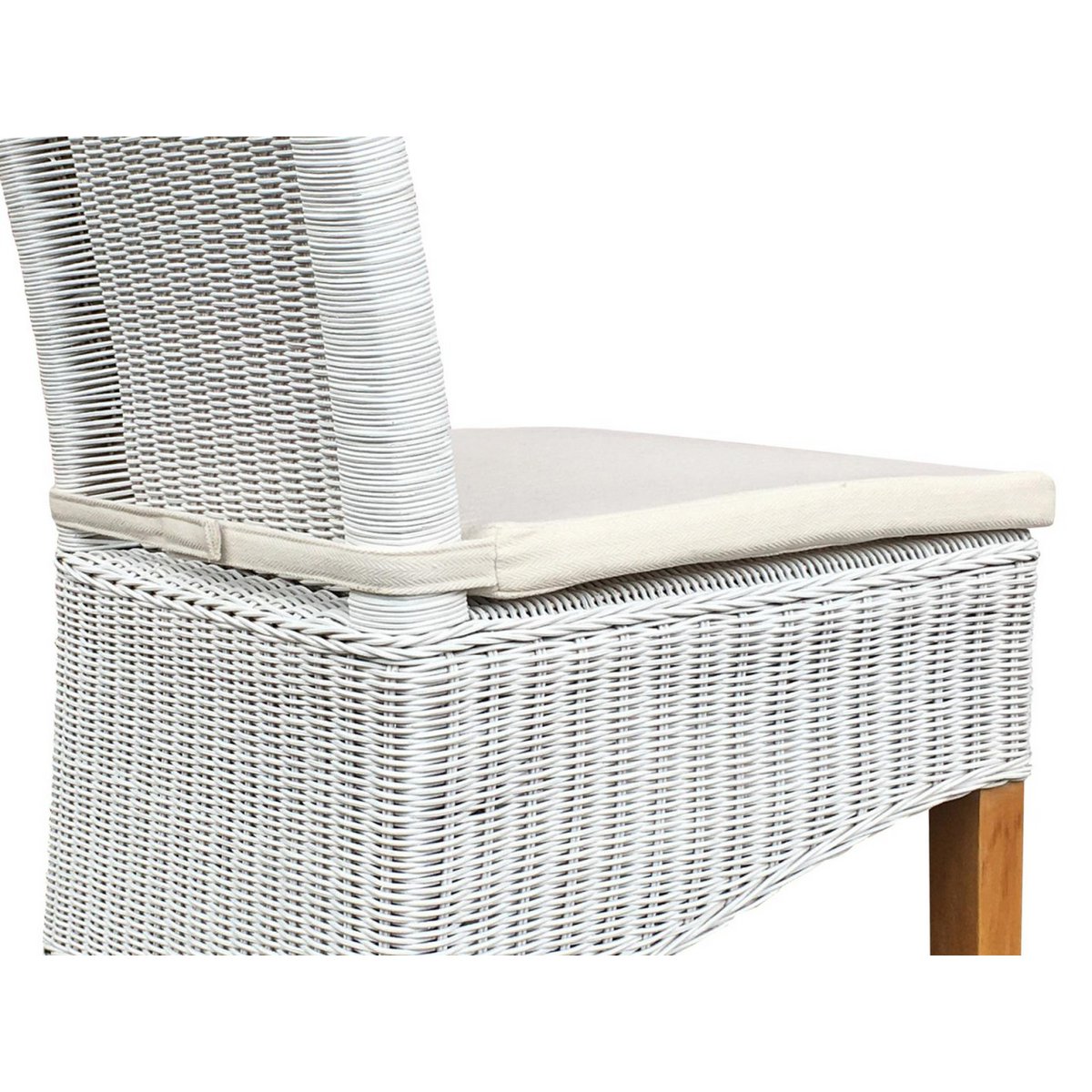Esszimmer Stuhl Rattanstuhl Esstisch Stuhl weiß Perth Rattan natur Korbstuhl nachhaltig
