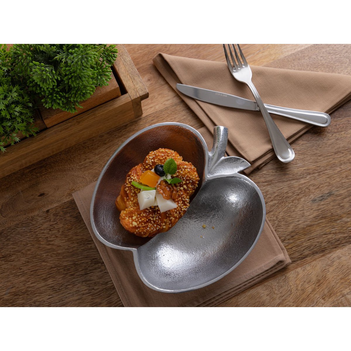 Apfel Schale Dekoschale Apple gold o. silber Aluminium