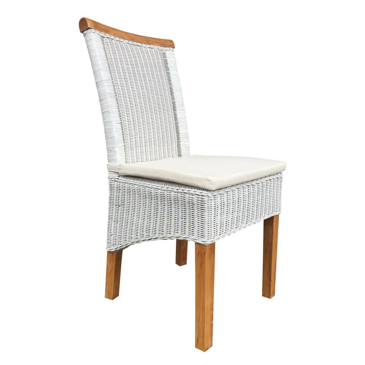 Esszimmer-Stühle Set Rattanstühle Perth 6 Stück Esstisch Stühle weiß Korbstühle nachhaltig