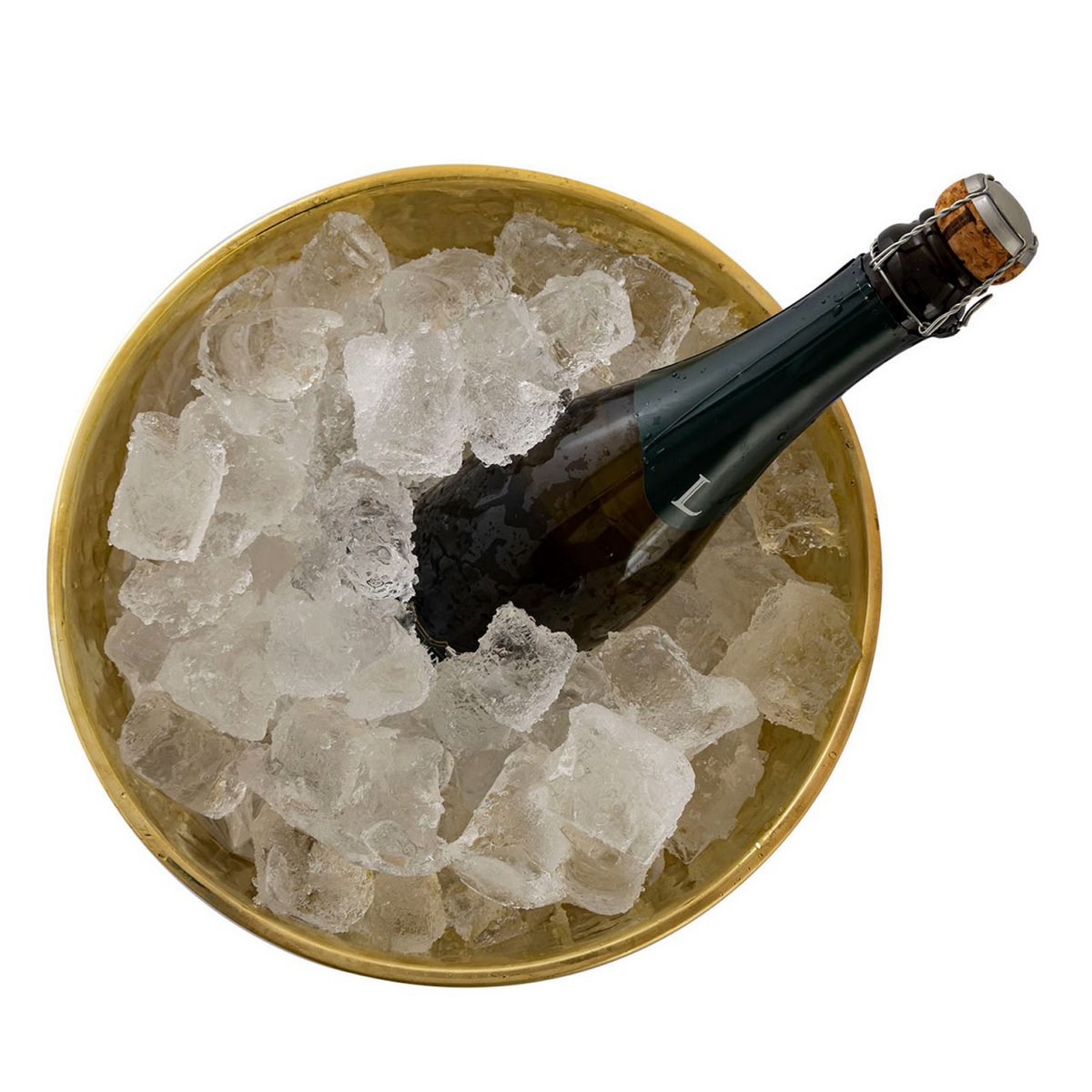 Flaschenkühler Weinkühler 4-teilig Metall ø 29 cm Sektkühler rund silber gold Eiskühler Champagner