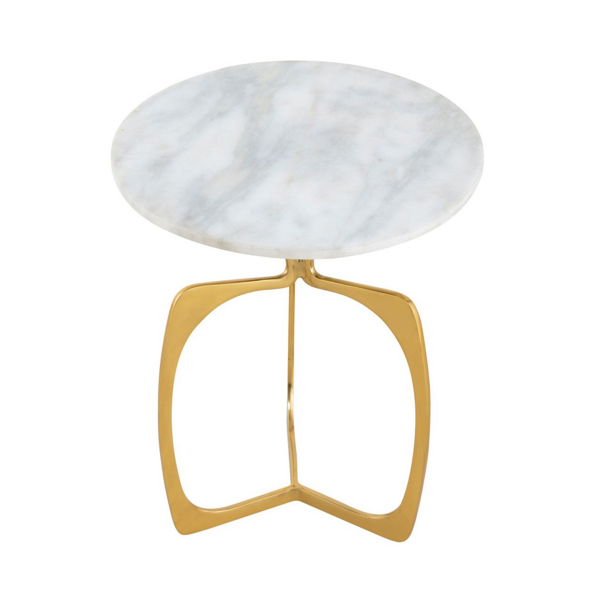 Beistelltisch Metall rund ø 45 x 56 cm Dekotisch Marmor Sohoo Gestell silber oder gold