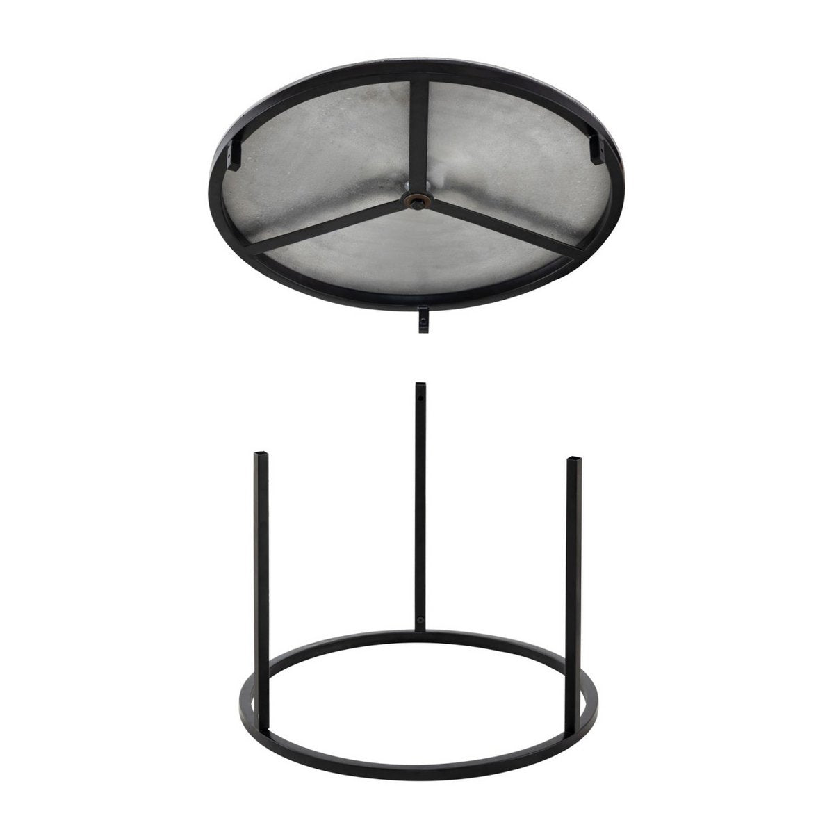 Couchtisch Set 2-teilig ø 55 u. 45 cm Beistelltisch silber Metall Tische rund Carlton Wohnzimmer