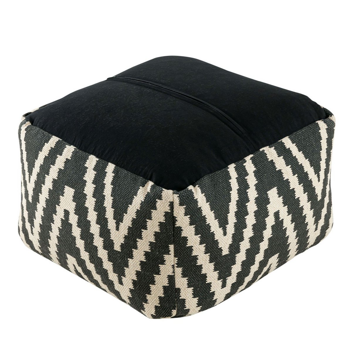 Sitzwürfel Fußhocker Sitzhocker 50x35x50cm Pouf Kelim Bodenkissen Peru schwarz taupe gelb türkis