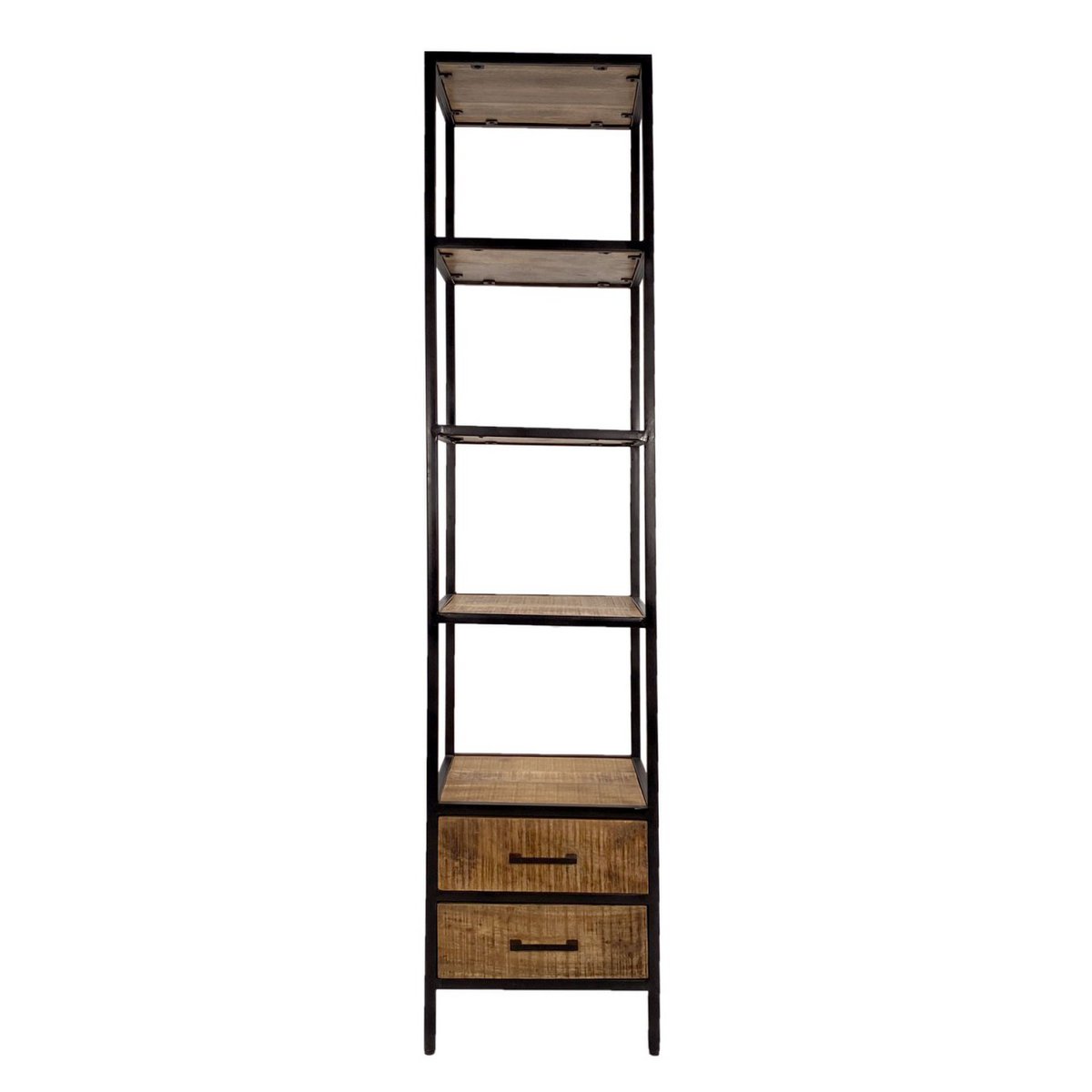 Bücherregal Stand Regal Bücherbord 40x180x40 cm mit Schubladen Liverpool Metall-Gestell schwarz