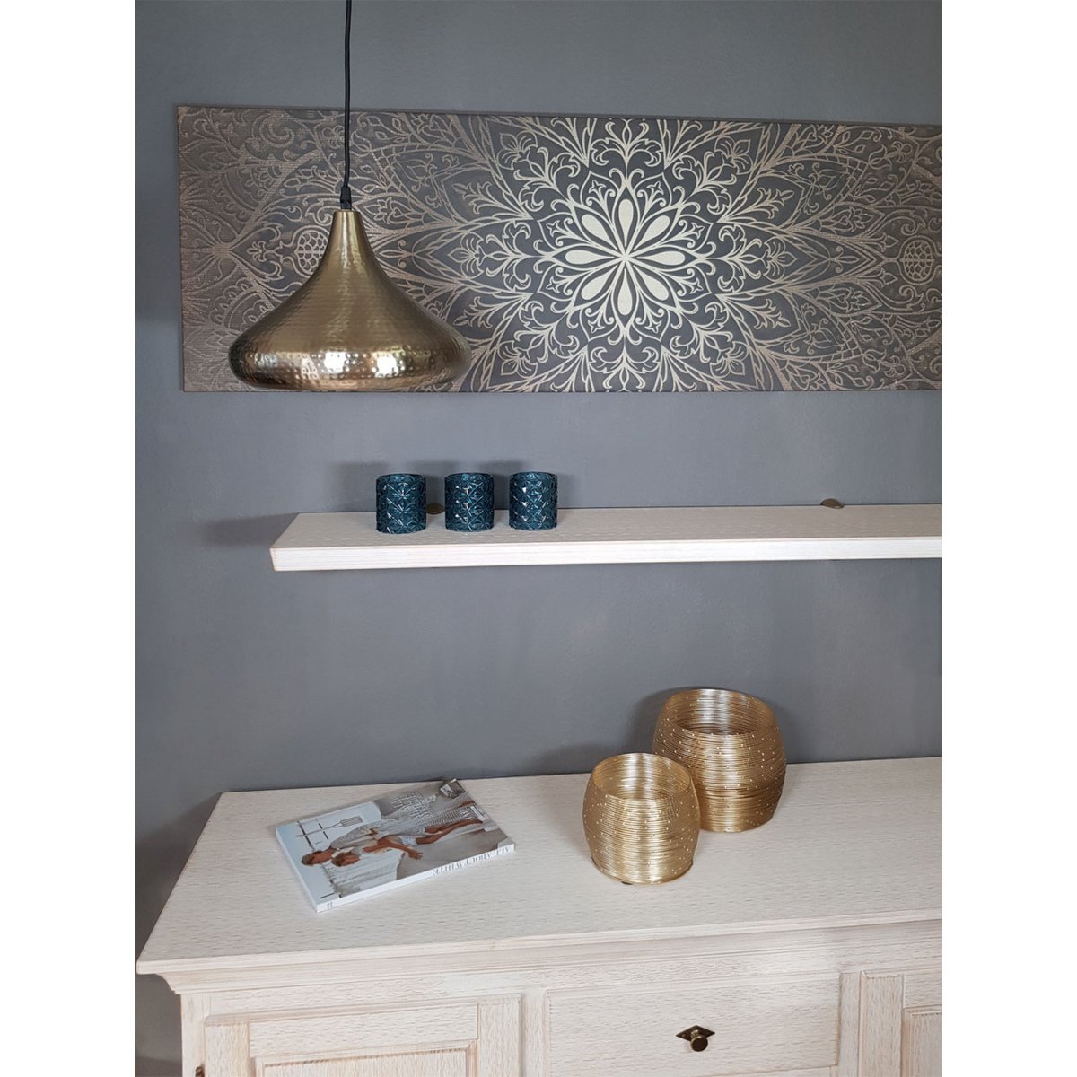 Hängelampe Pendelleuchte Metall Hängeleuchte Esstisch-Deckenlampe Tropfenform gold/silber Vintage