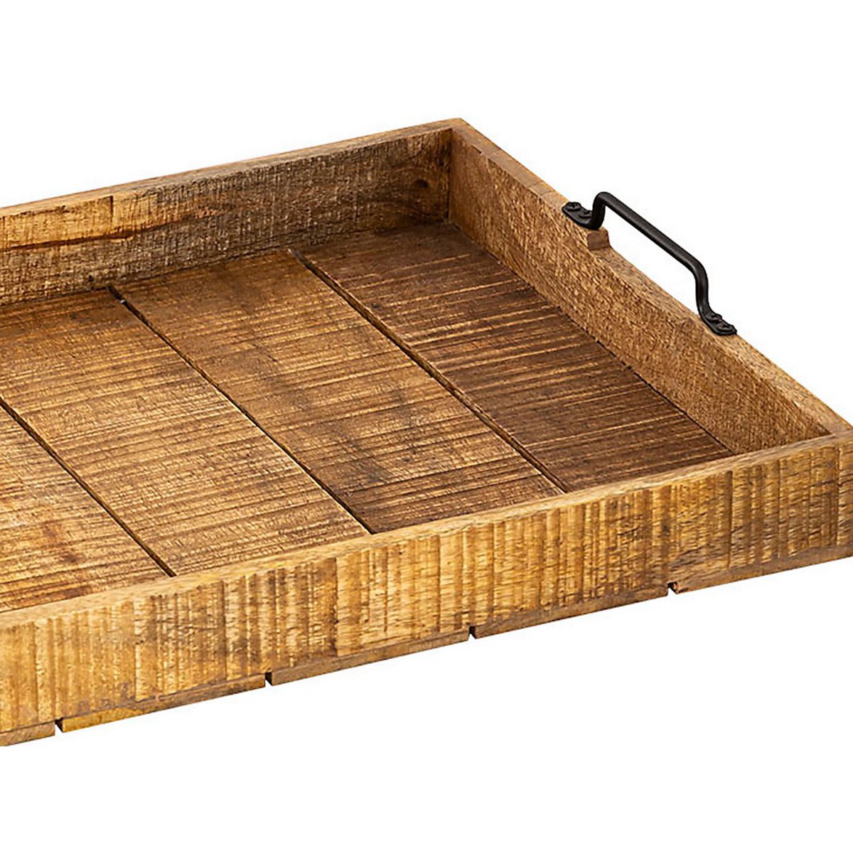 Holztablett Serviertablett XXL 57x39cm Tablett Holz Deko Tablett aus Mangoholz massiv