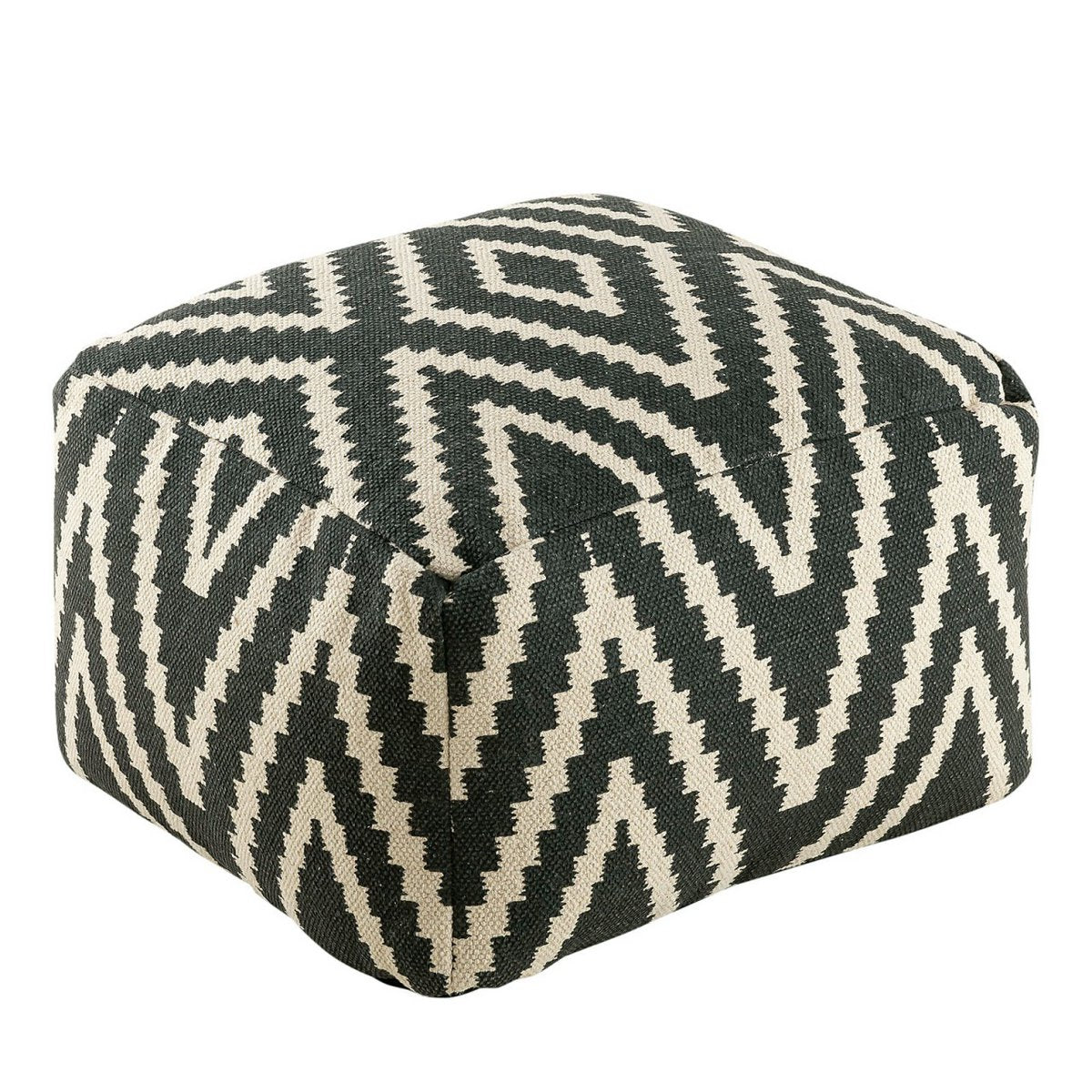 Sitzwürfel Fußhocker Sitzhocker 50x35x50cm Pouf Kelim Bodenkissen Peru schwarz taupe gelb türkis