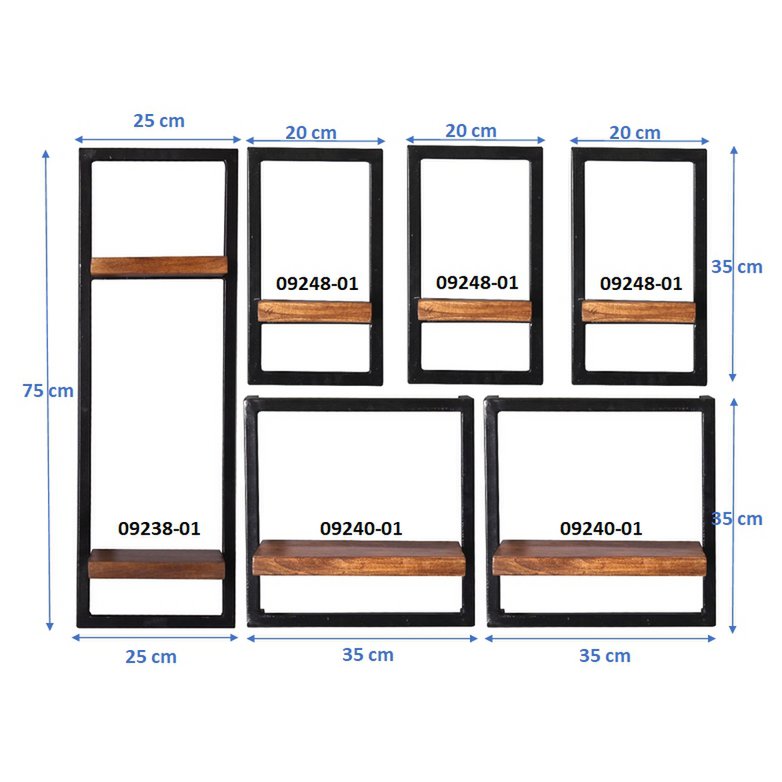 Wandregal-Set, 6-teilig
