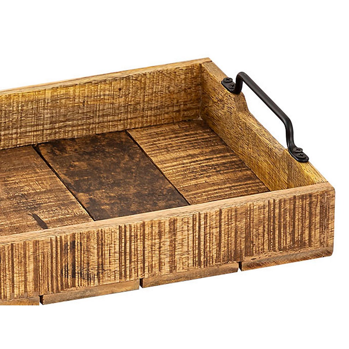 Serviertablett Holztablett Set 2 Stück 46x31cm Tablett Holz Serviertablett Deko Tablett Mangoholz