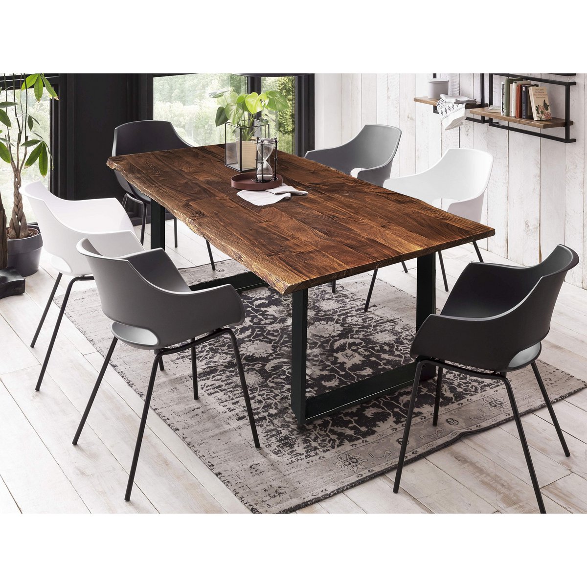 Tisch 120 x 80 cm, Platte 26 mm, nußbaumfarbig