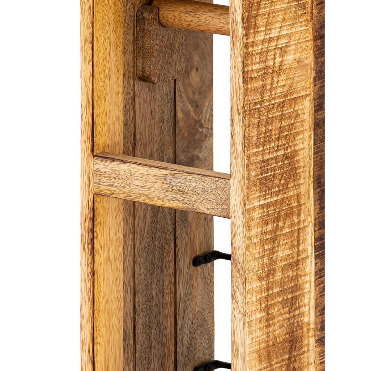 Klopapierhalter Toilettenpapierhalter Holz 17x17 H 65 cm Klorollenhalter quadratisch Mangoholz