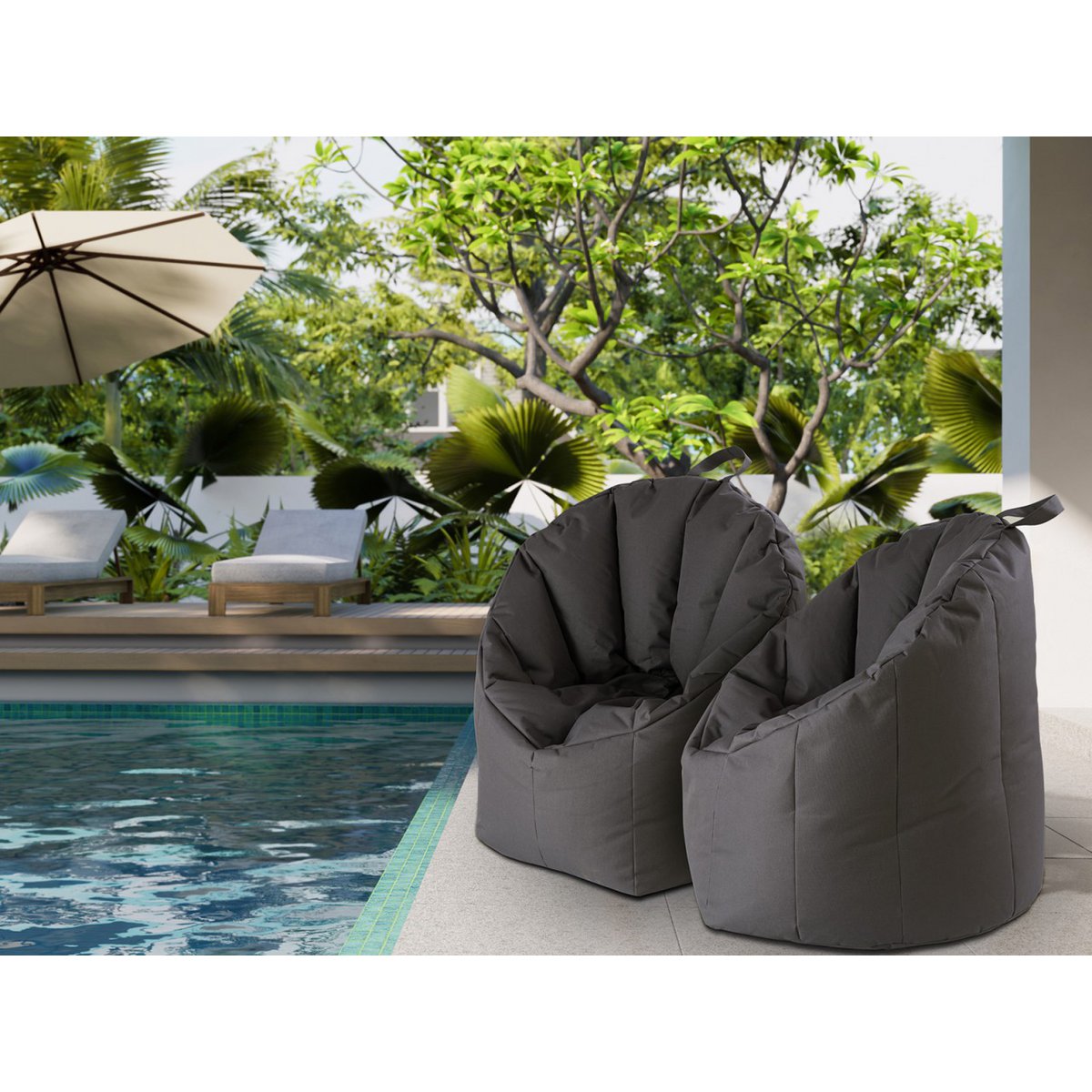 Sitzsessel Sitzsack Garten Sessel ø60 H75 cm Gamingsessel outdoor Big Bamba sehr formstabil fest