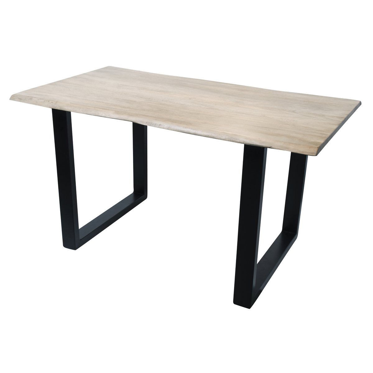 Tisch 160 x 85 cm, Platte hell gekälkt, Gestell schwarz