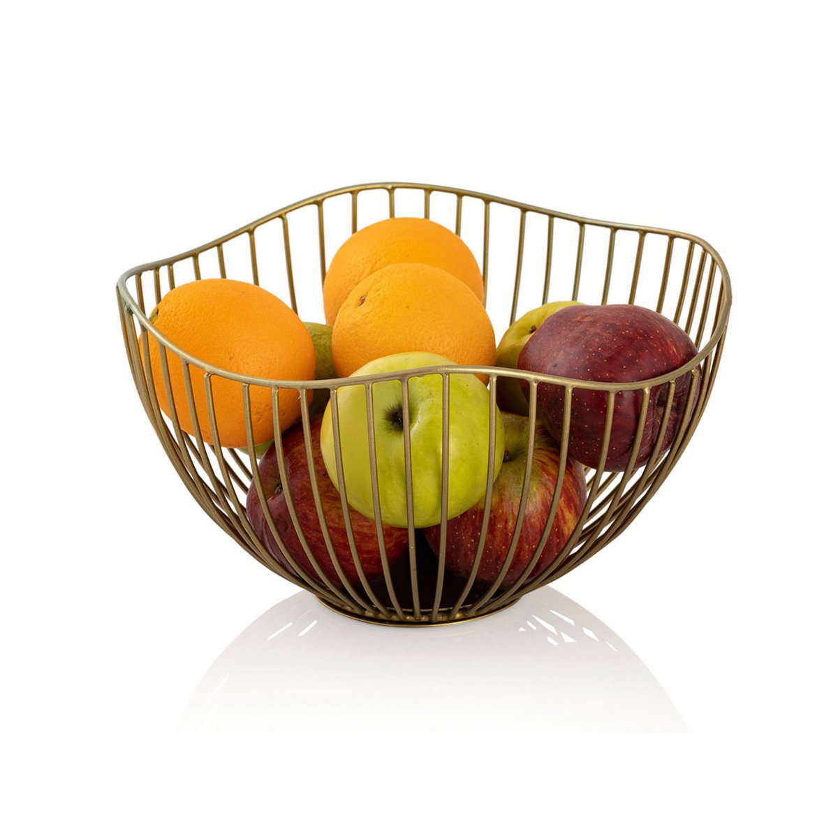 Obstkorb Metall ø 25 H 14 cm Brotkorb Set 2 Stück Obstschale Metall schwarz o. gold rund Wave