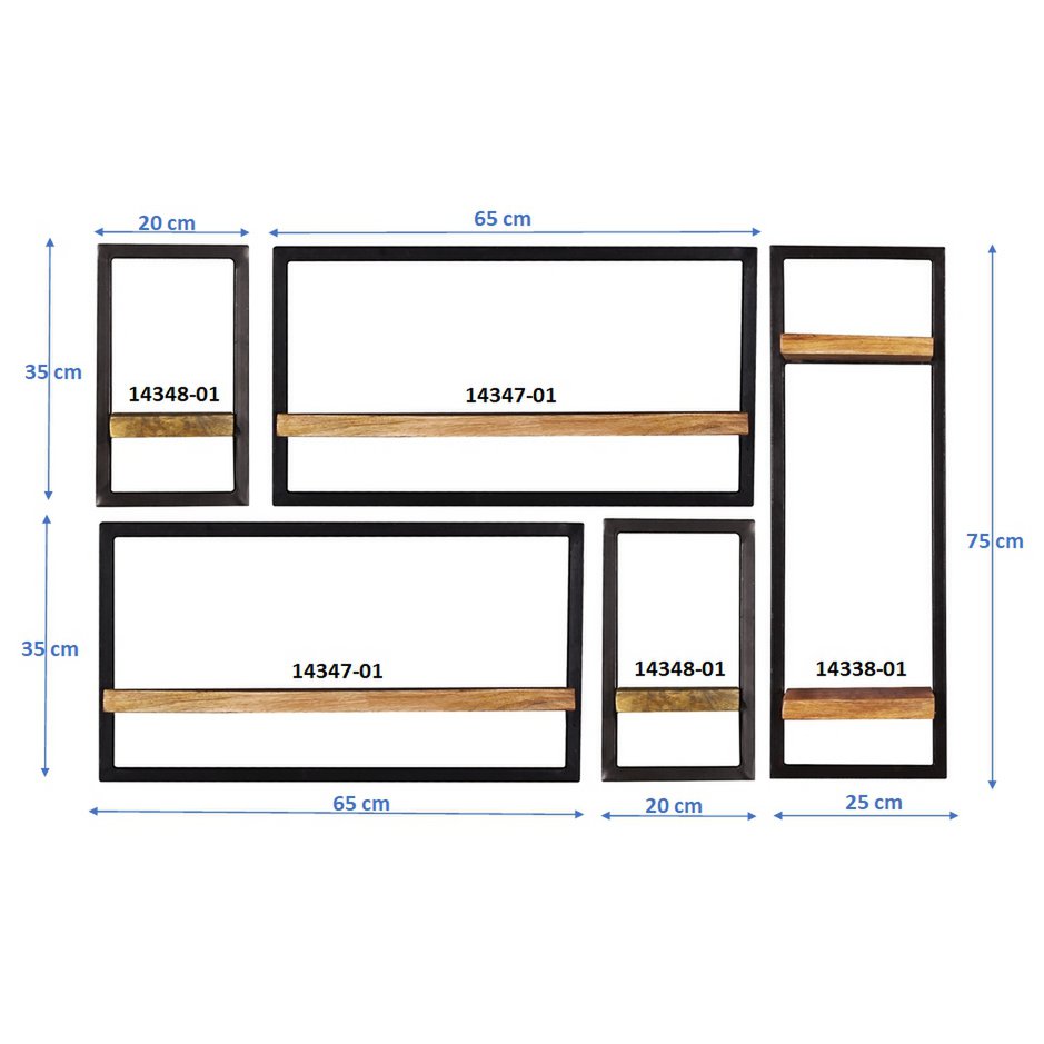 Wandregal-Set, 5-teilig