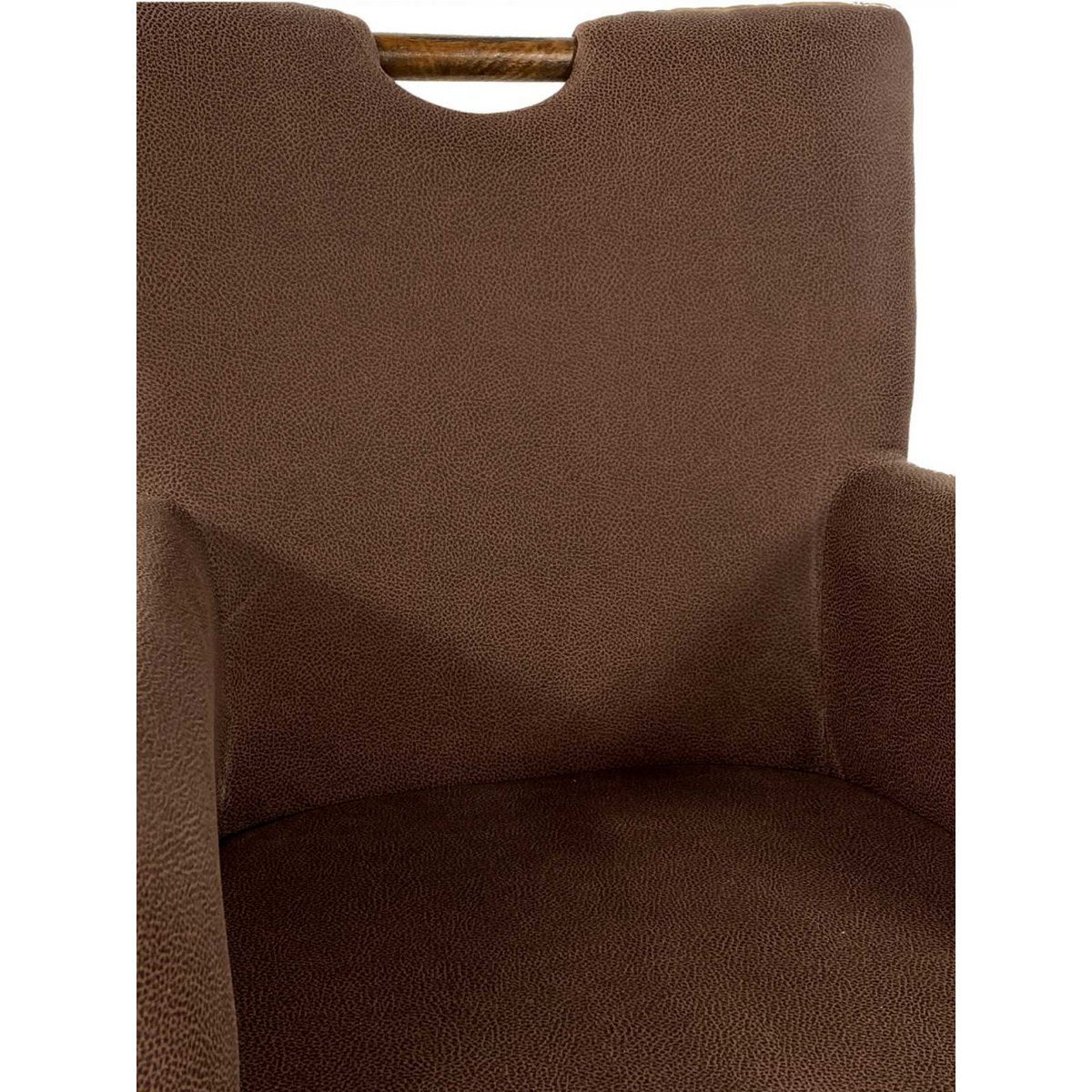 Esszimmer Stühle Set 4 Stück Rattan Armlehner Sessel Bilbao Polsterstuhl Polstersessel prairie brown