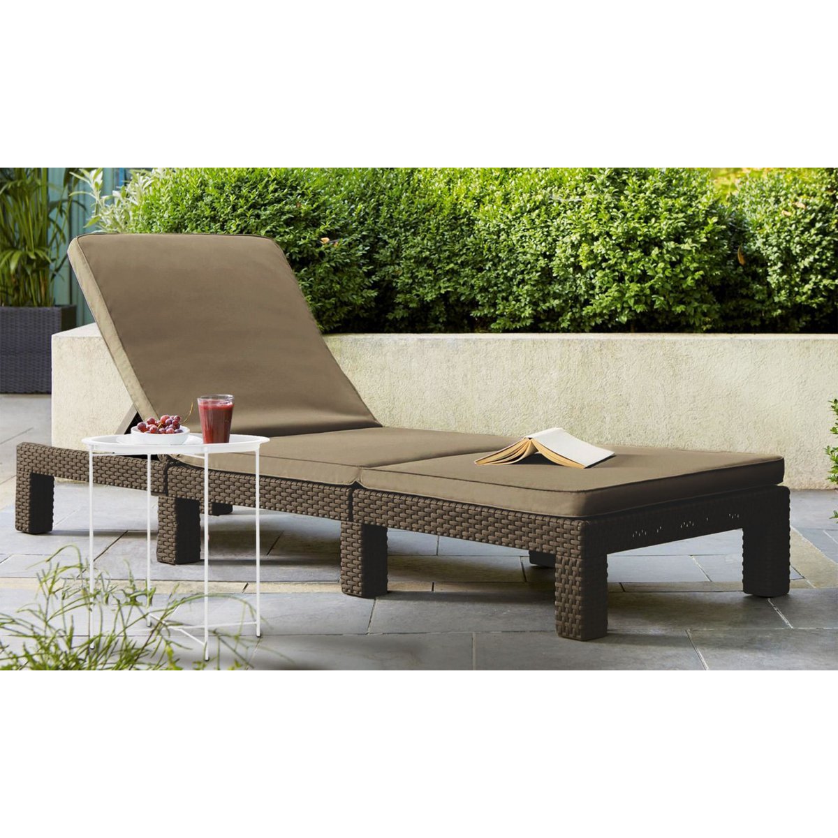 Beistelltisch Ø 47 H 51 Metall 2. Wahl rund mit Ablagefach Alberta Gartentisch Balkon Tisch Terasse