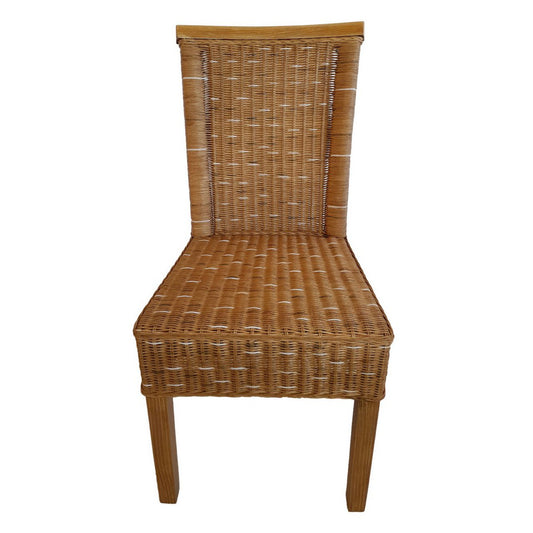Esszimmer Stühle Set 4 Stück Rattanstühle Esstisch Stühle Perth braun Korbstühle