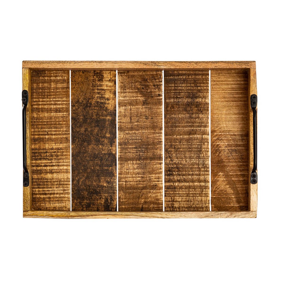 Serviertablett Holztablett Set 2 Stück 46x31cm Tablett Holz Serviertablett Deko Tablett Mangoholz