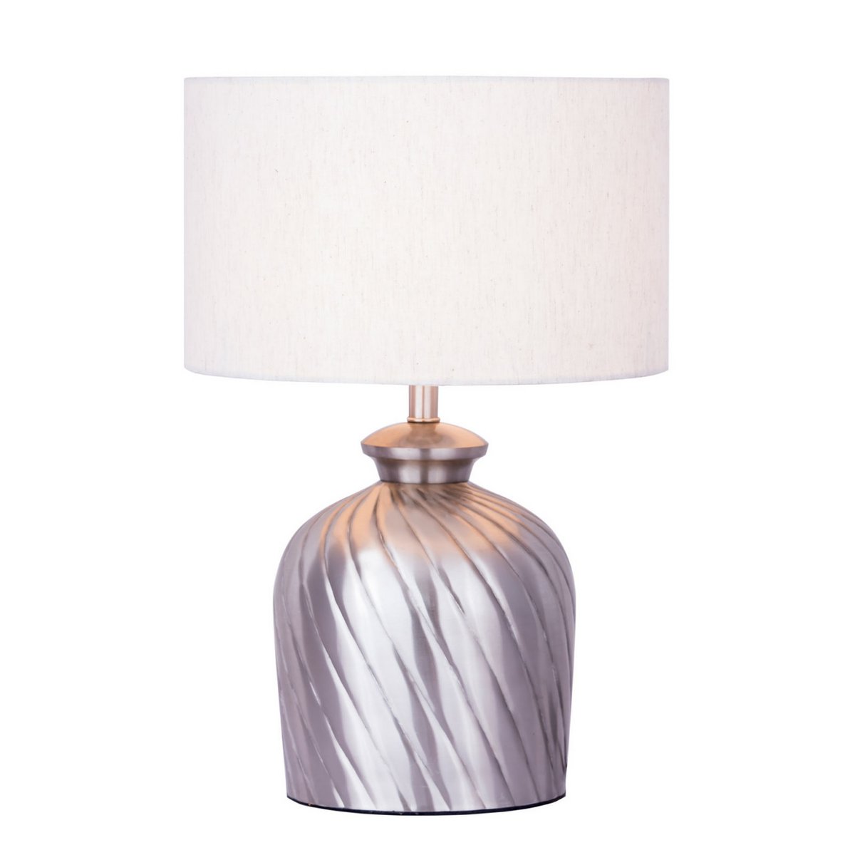 Tischlampe Nachttischlampe ø 30 x H 52 cm Tischleuchte Dekolampe Metall Sockel gold silber