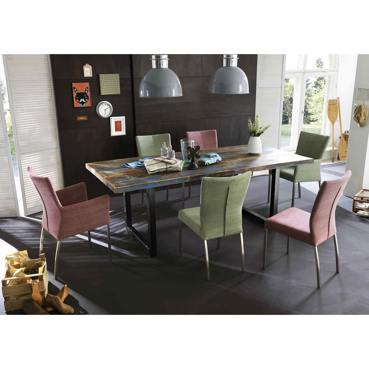 Tisch 180x100 cm, buntes Altholz