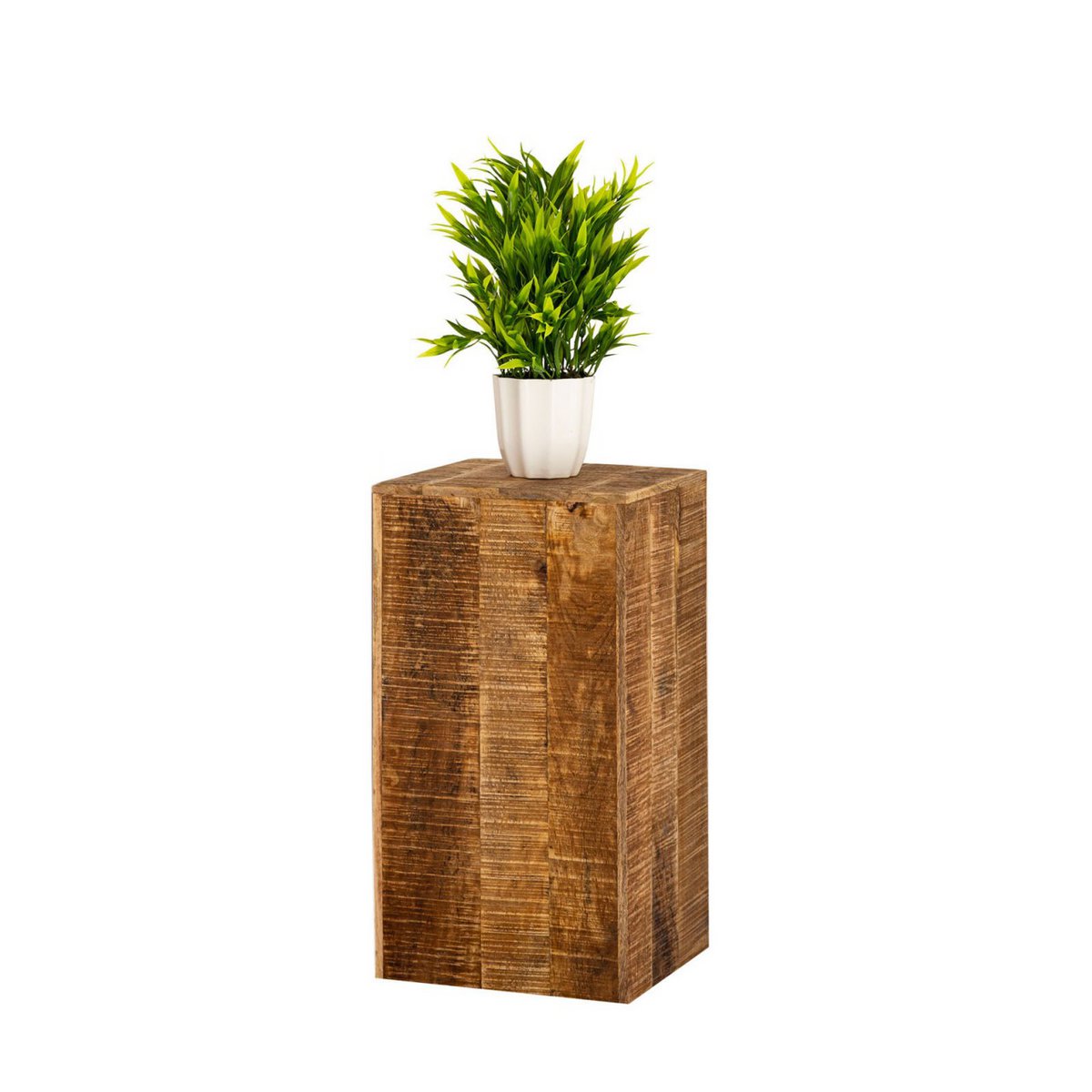 Blumensäule 27x27 H50 o. 73cm Blumen Hocker Holz Pflanzenständer Beistelltisch quadratisch Mangoholz